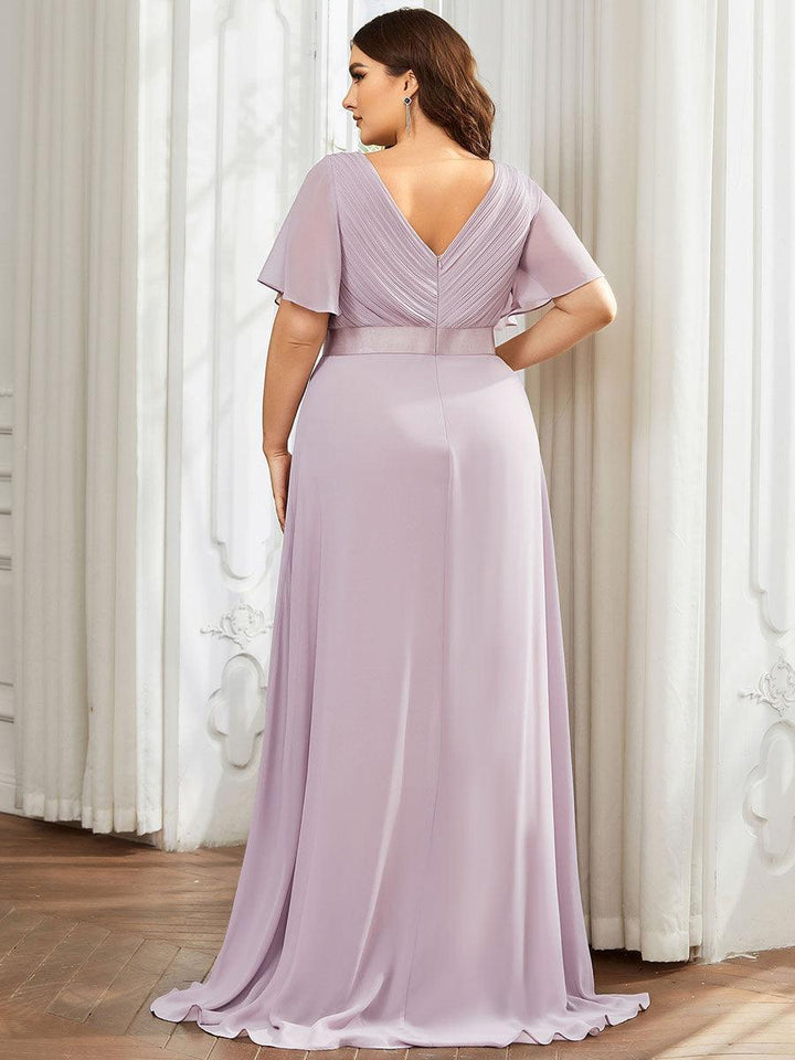 ever MONICA|Abito da matrimonio invitata fluido elegante in mussola a vita alta