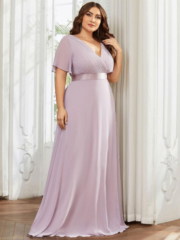ever MONICA|Abito da matrimonio invitata fluido elegante in mussola a vita alta