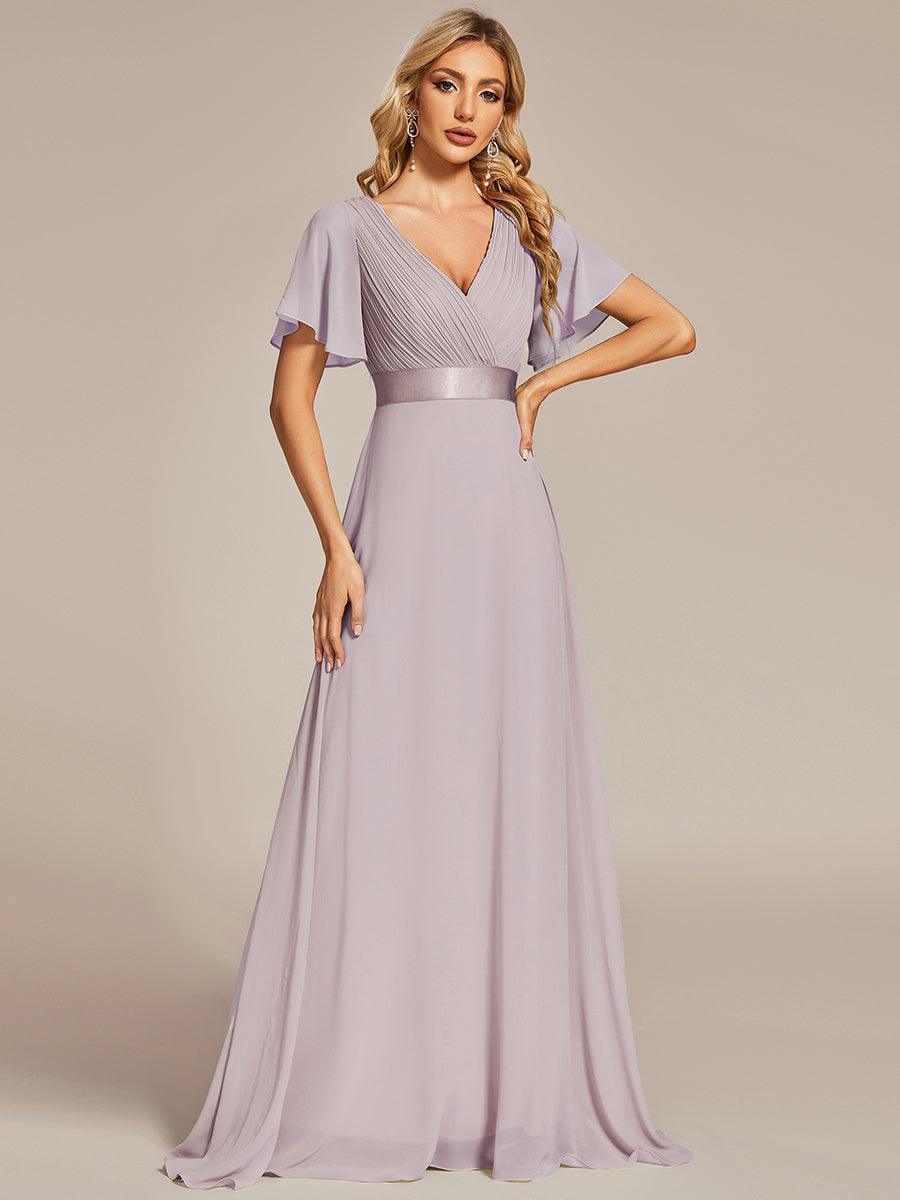 ever MONICA|Abito da matrimonio invitata fluido elegante in mussola a vita alta