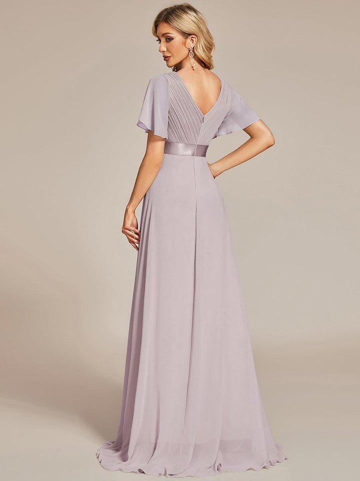 ever MONICA|Abito da matrimonio invitata fluido elegante in mussola a vita alta