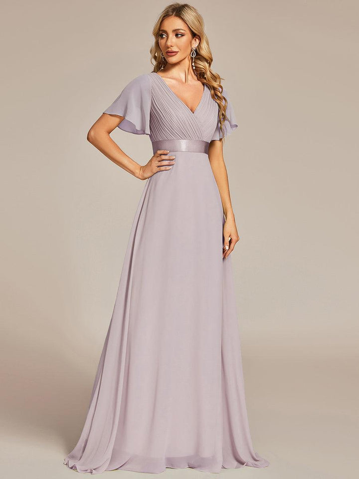 ever MONICA|Abito da matrimonio invitata fluido elegante in mussola a vita alta