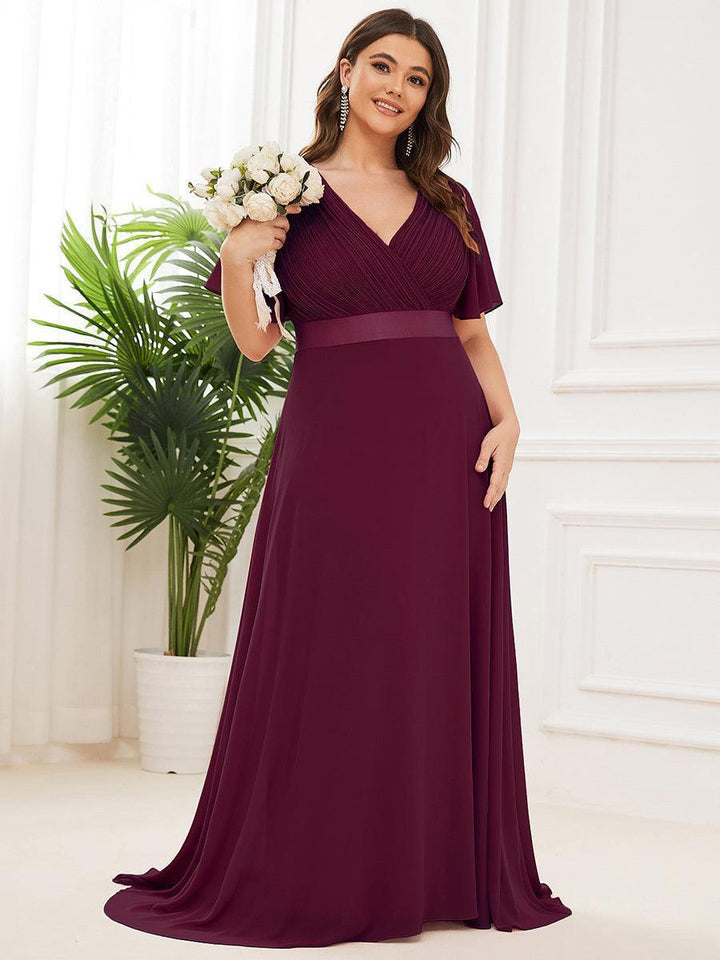 ever MONICA|Abito da matrimonio invitata fluido elegante in mussola a vita alta