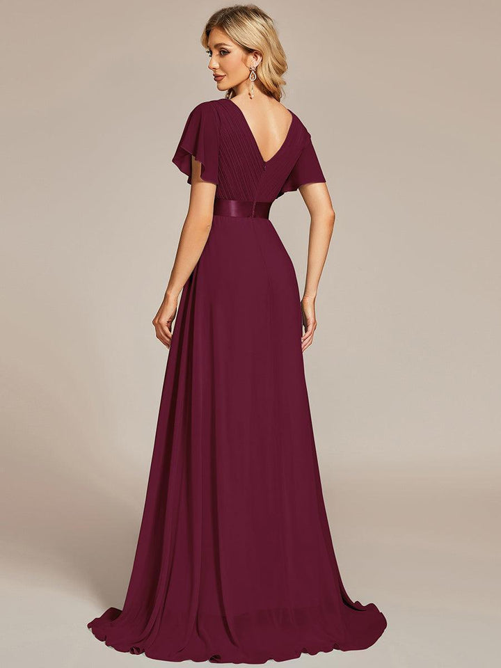 ever MONICA|Abito da matrimonio invitata fluido elegante in mussola a vita alta