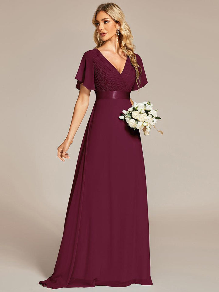 ever MONICA|Abito da matrimonio invitata fluido elegante in mussola a vita alta