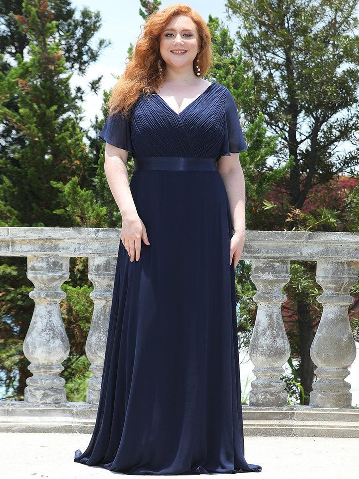 ever MONICA|Abito da matrimonio invitata fluido elegante in mussola a vita alta