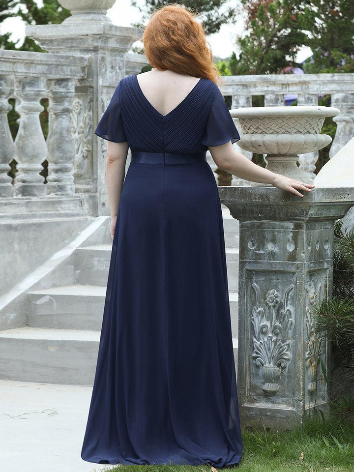 ever MONICA|Abito da matrimonio invitata fluido elegante in mussola a vita alta