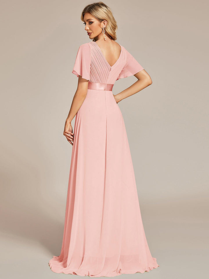 ever MONICA|Abito da matrimonio invitata fluido elegante in mussola a vita alta