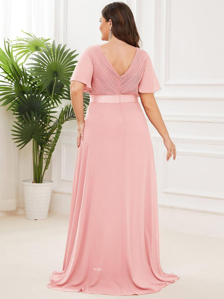 ever MONICA|Abito da matrimonio invitata fluido elegante in mussola a vita alta