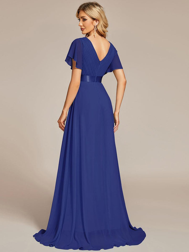 ever MONICA|Abito da matrimonio invitata fluido elegante in mussola a vita alta