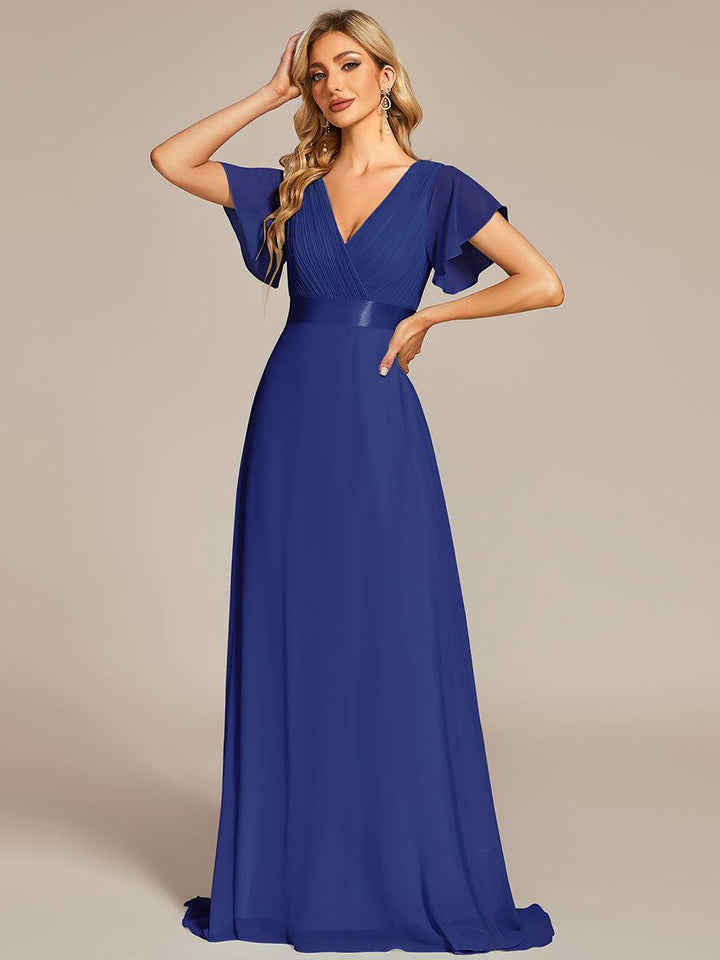 ever MONICA|Abito da matrimonio invitata fluido elegante in mussola a vita alta