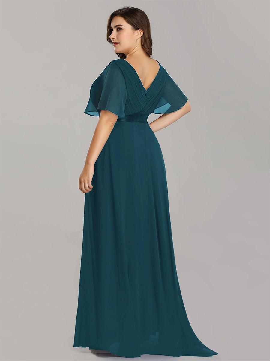 ever MONICA|Abito da matrimonio invitata fluido elegante in mussola a vita alta