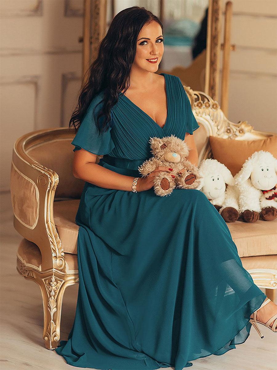 ever MONICA|Abito da matrimonio invitata fluido elegante in mussola a vita alta