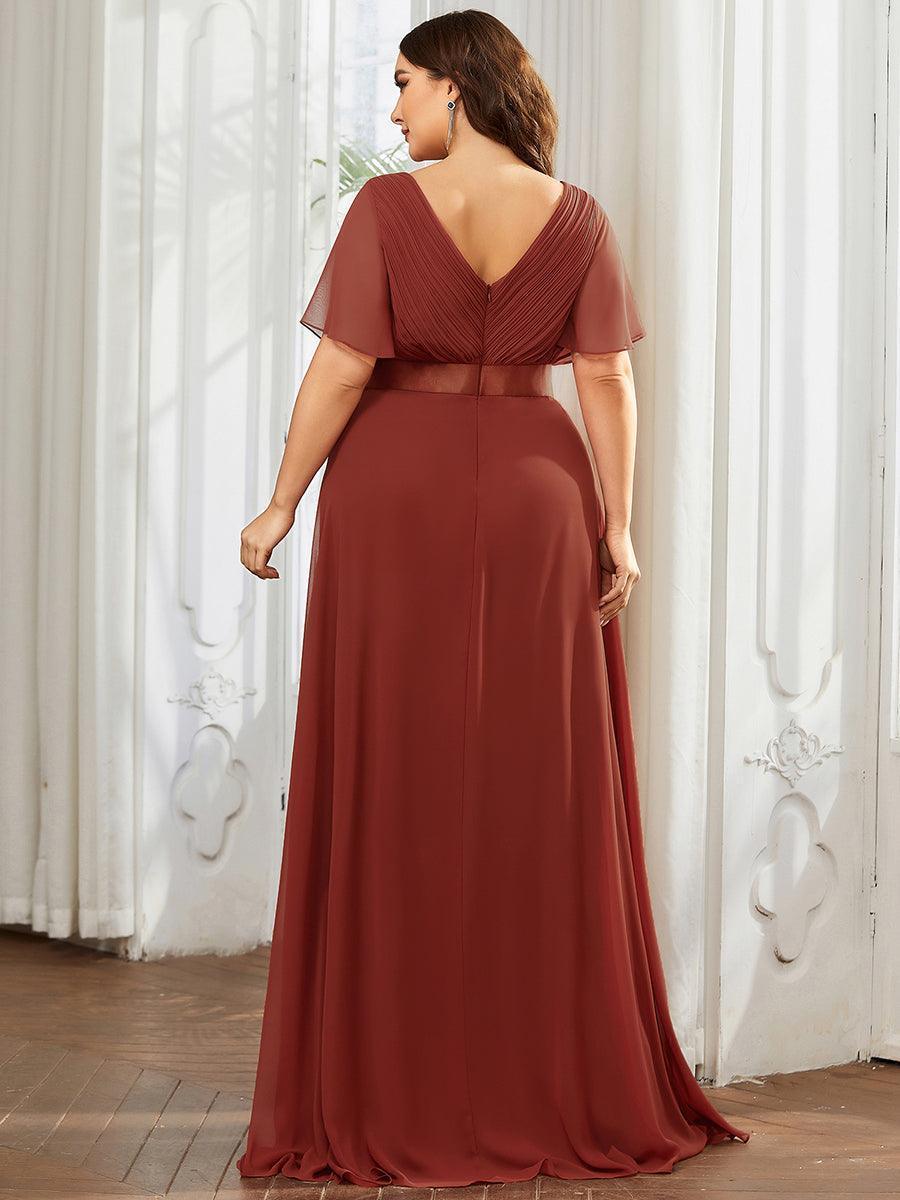 ever MONICA|Abito da matrimonio invitata fluido elegante in mussola a vita alta