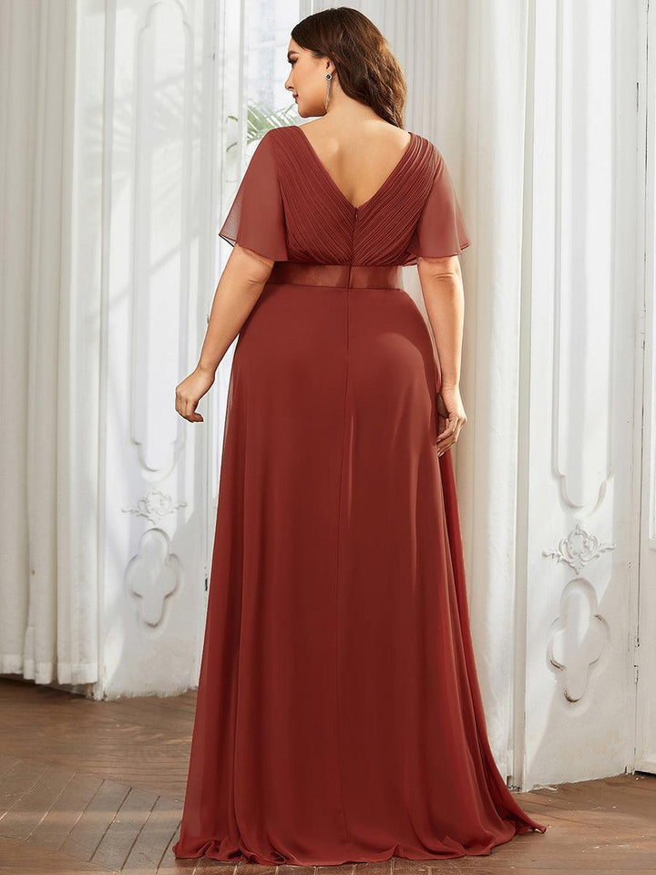 ever MONICA|Abito da matrimonio invitata fluido elegante in mussola a vita alta
