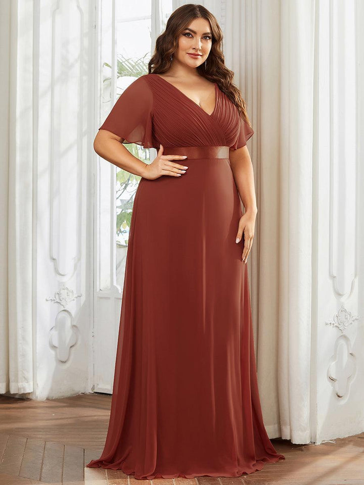 ever MONICA|Abito da matrimonio invitata fluido elegante in mussola a vita alta