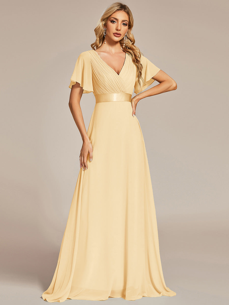 ever MONICA|Abito da matrimonio invitata fluido elegante in mussola a vita alta