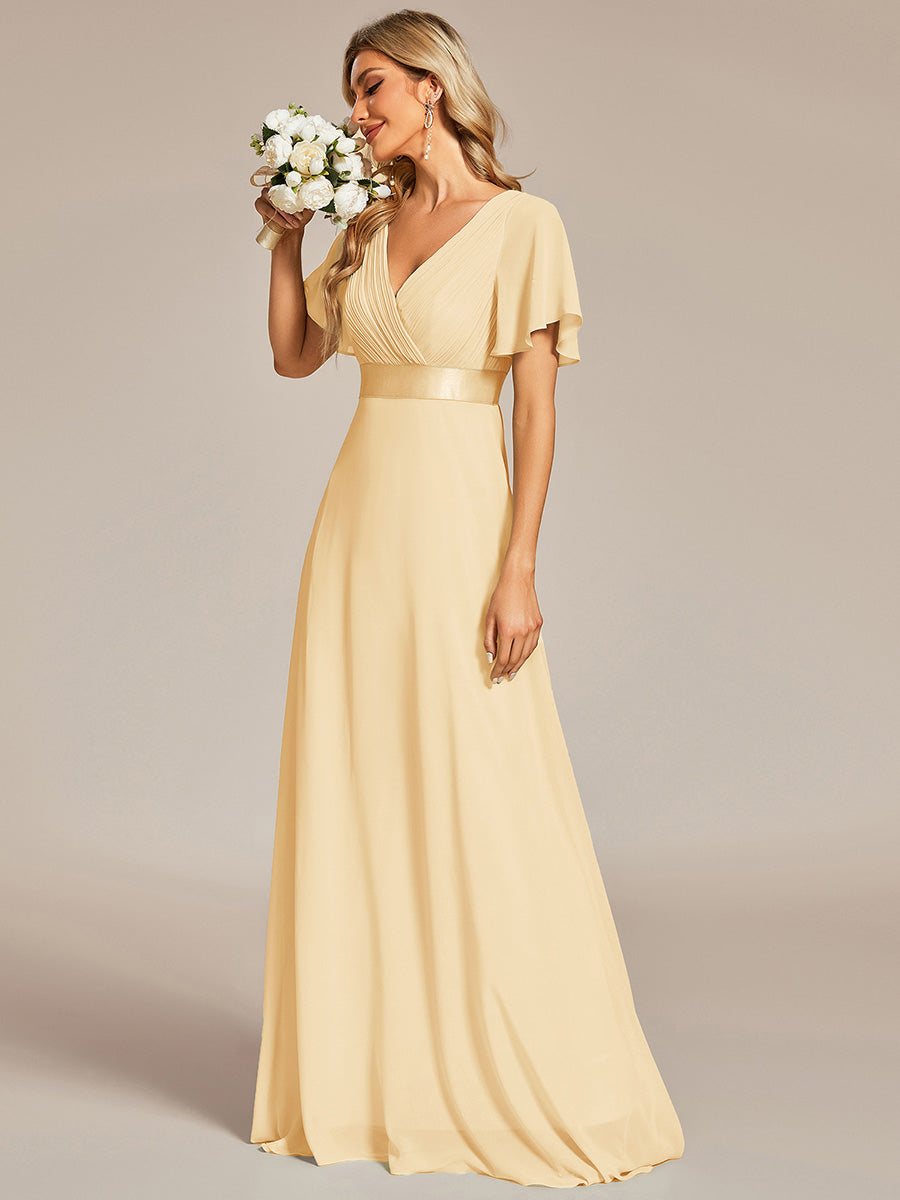 ever MONICA|Abito da matrimonio invitata fluido elegante in mussola a vita alta