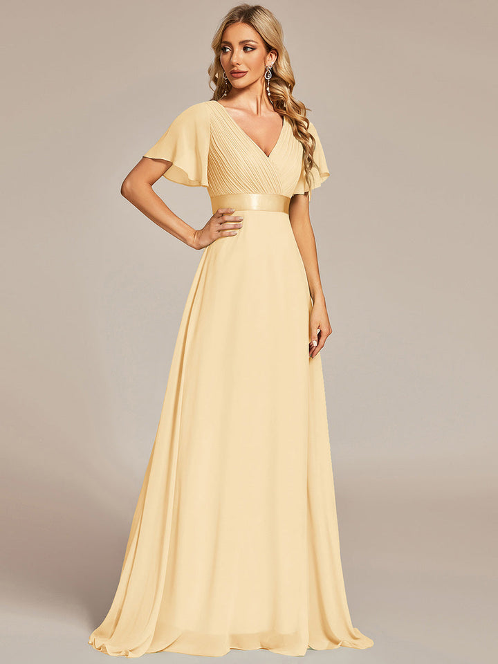ever MONICA|Abito da matrimonio invitata fluido elegante in mussola a vita alta