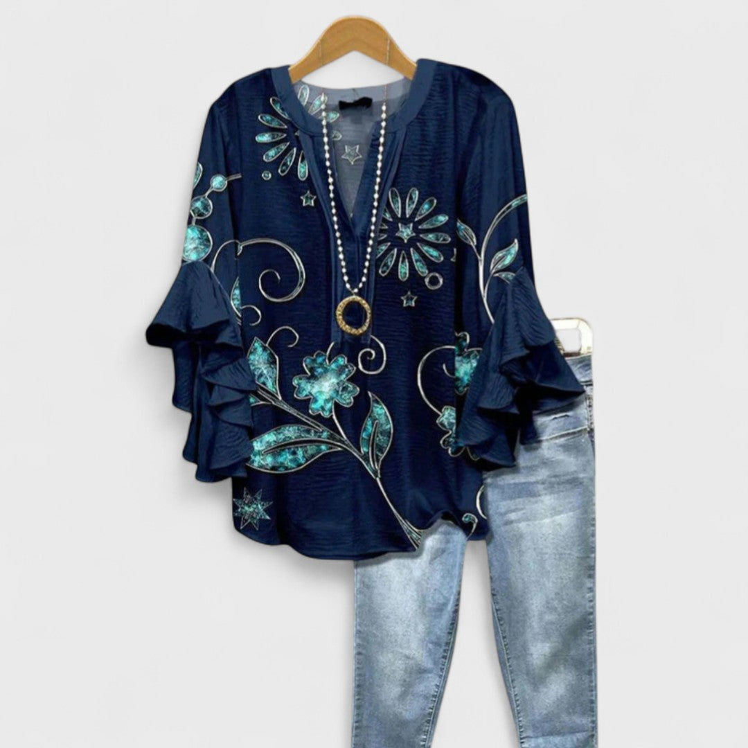 Isabella - Blusa con Fiori Eleganti