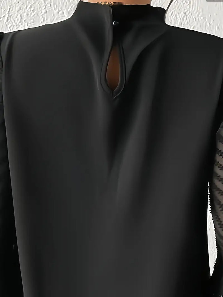 Kolbrun™ | Top Elegante Plissettato con Maniche in Rete