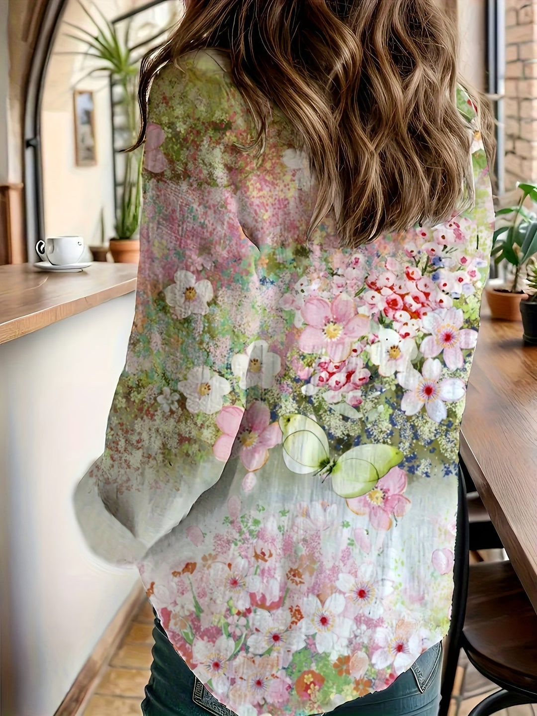 Mira™ | Camicia a maniche lunghe con colletto e stampa floreale