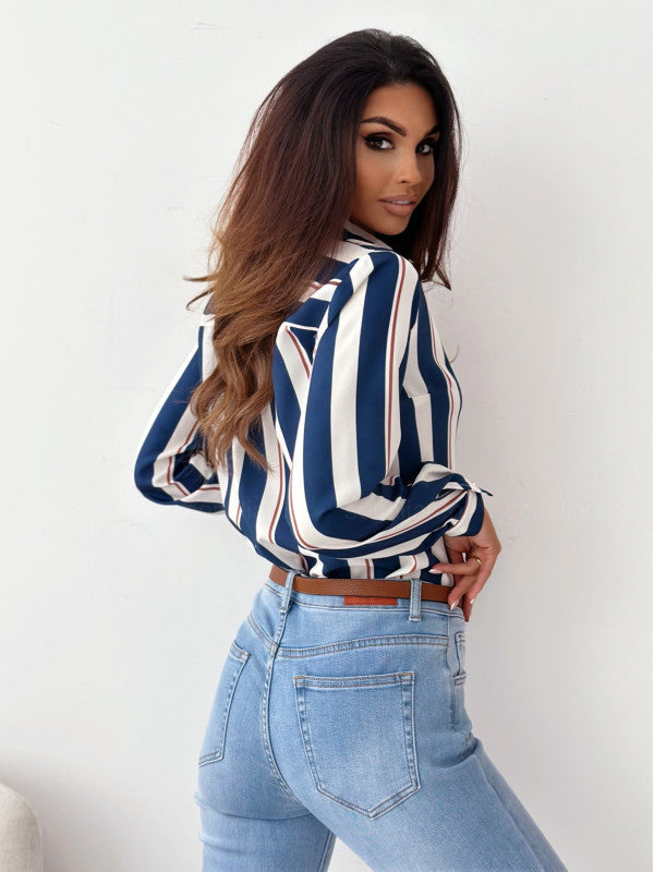 Monika™ | Blusa Femminile Elegante in Satin con Stampa