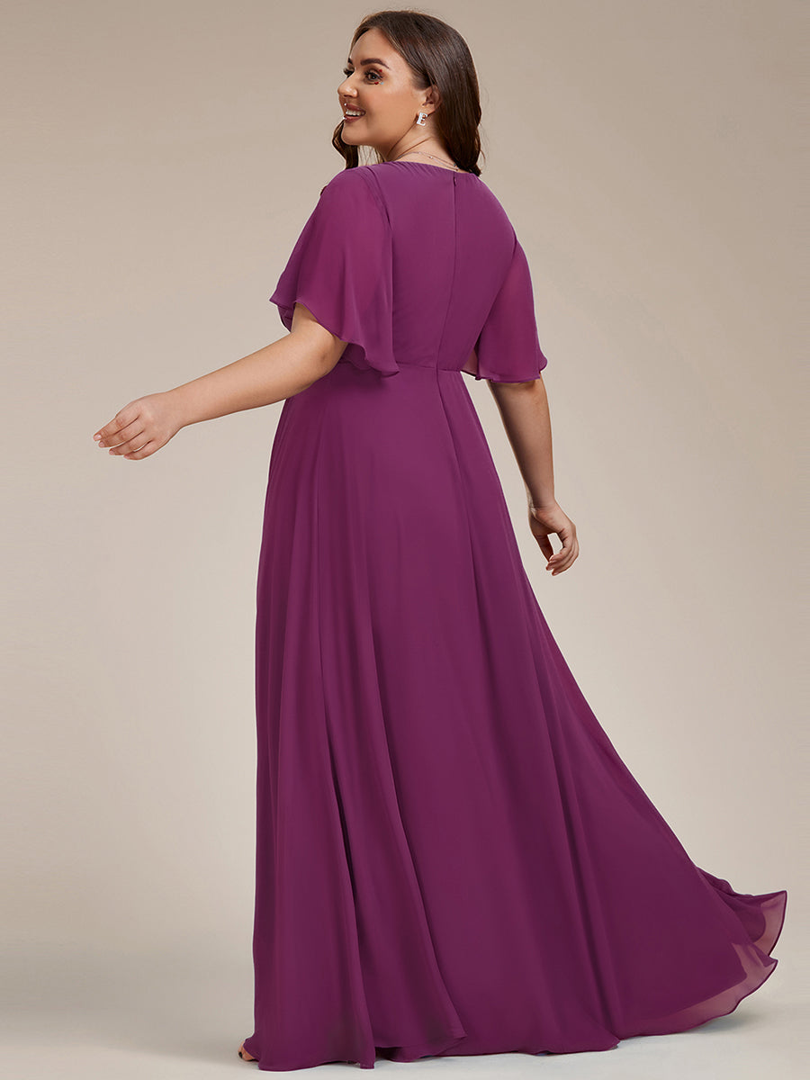 ever IVYROSE|Abito da sera elegante in chiffon di seta con maniche fluttuanti