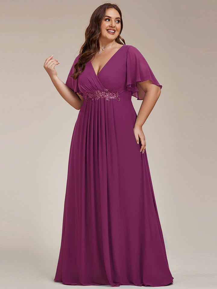 ever IVYROSE|Abito da sera elegante in chiffon di seta con maniche fluttuanti