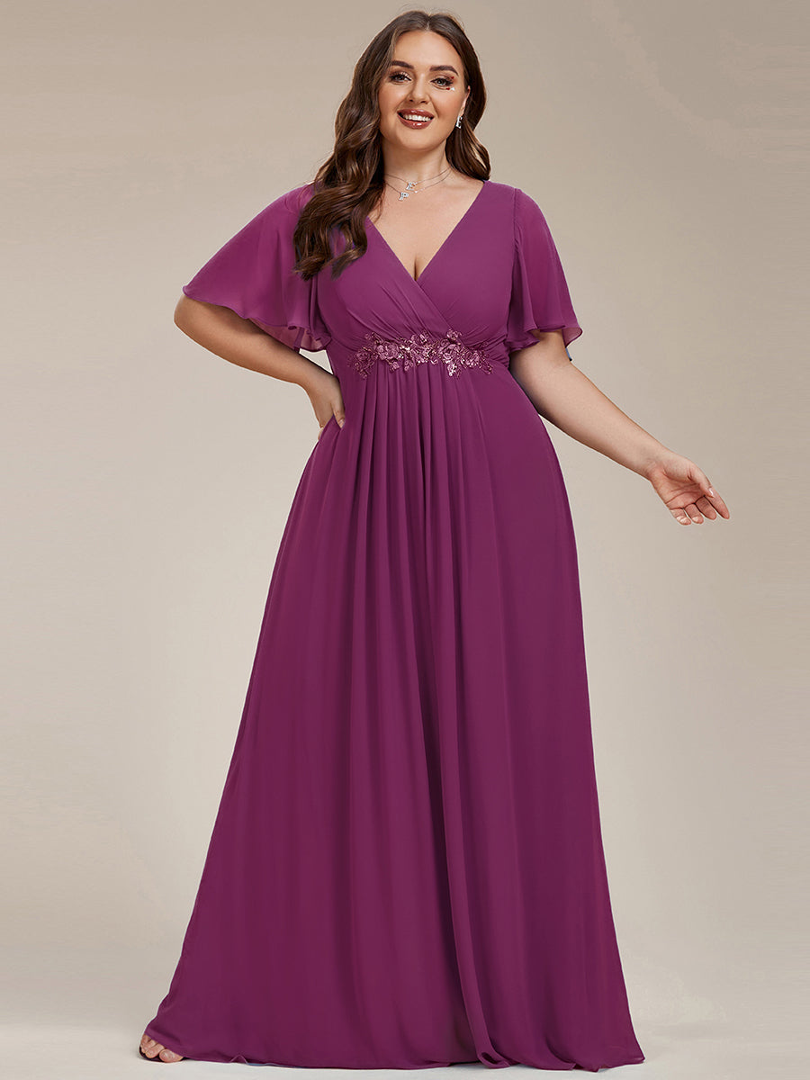 ever IVYROSE|Abito da sera elegante in chiffon di seta con maniche fluttuanti