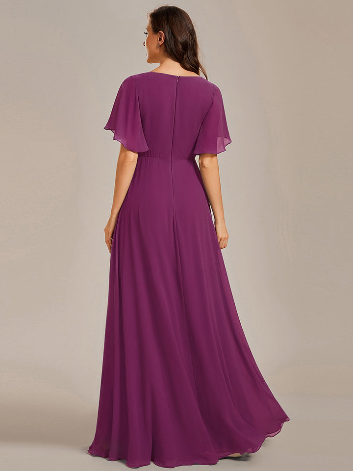 ever IVYROSE|Abito da sera elegante in chiffon di seta con maniche fluttuanti