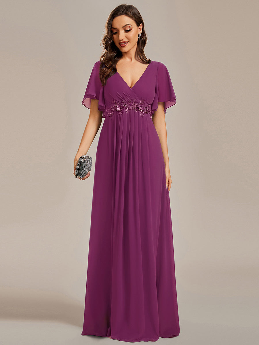 ever IVYROSE|Abito da sera elegante in chiffon di seta con maniche fluttuanti