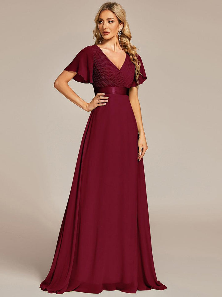 ever MONICA|Abito da matrimonio invitata fluido elegante in mussola a vita alta