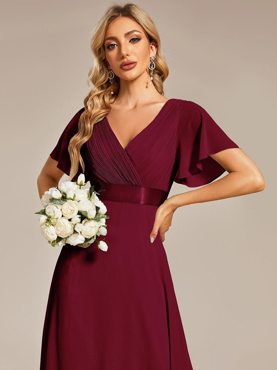 ever MONICA|Abito da matrimonio invitata fluido elegante in mussola a vita alta