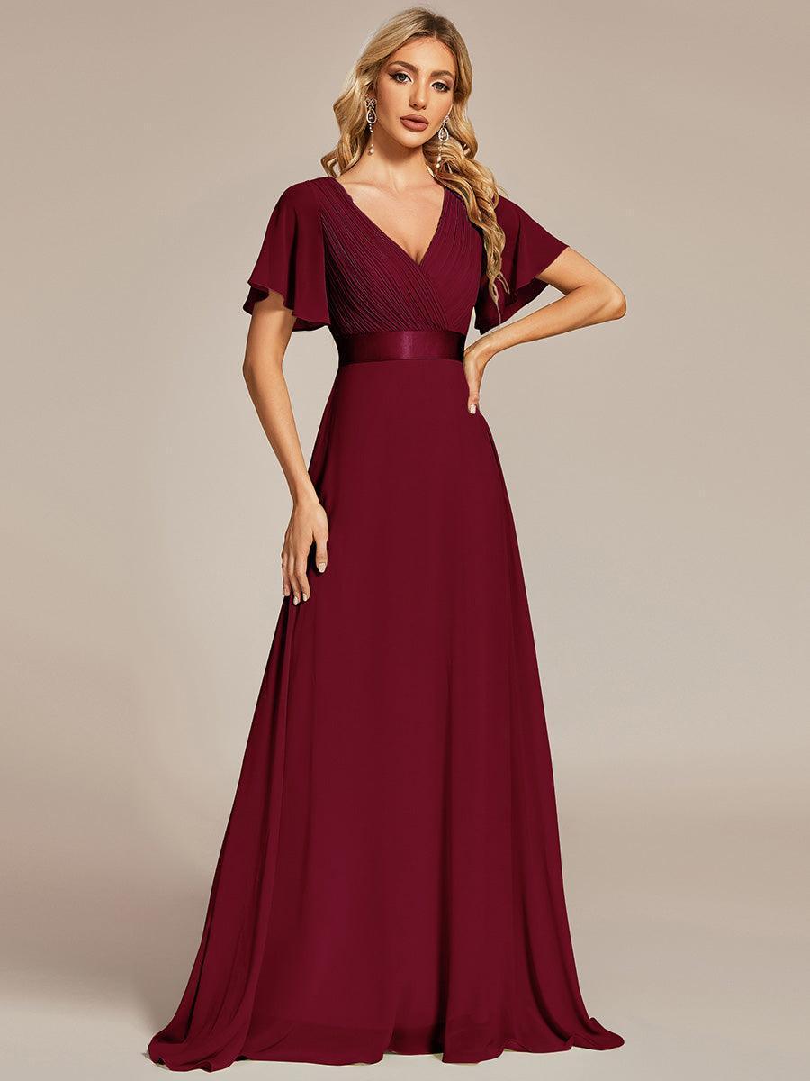 ever MONICA|Abito da matrimonio invitata fluido elegante in mussola a vita alta