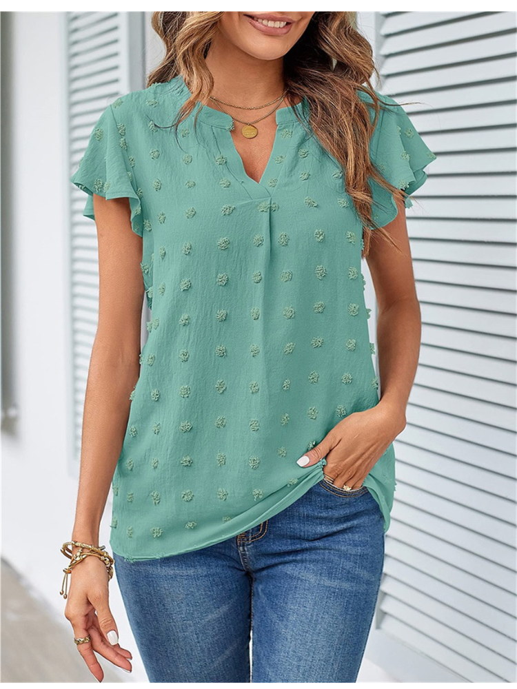 Hannah™ | Blusa con Patchwork e Rouches